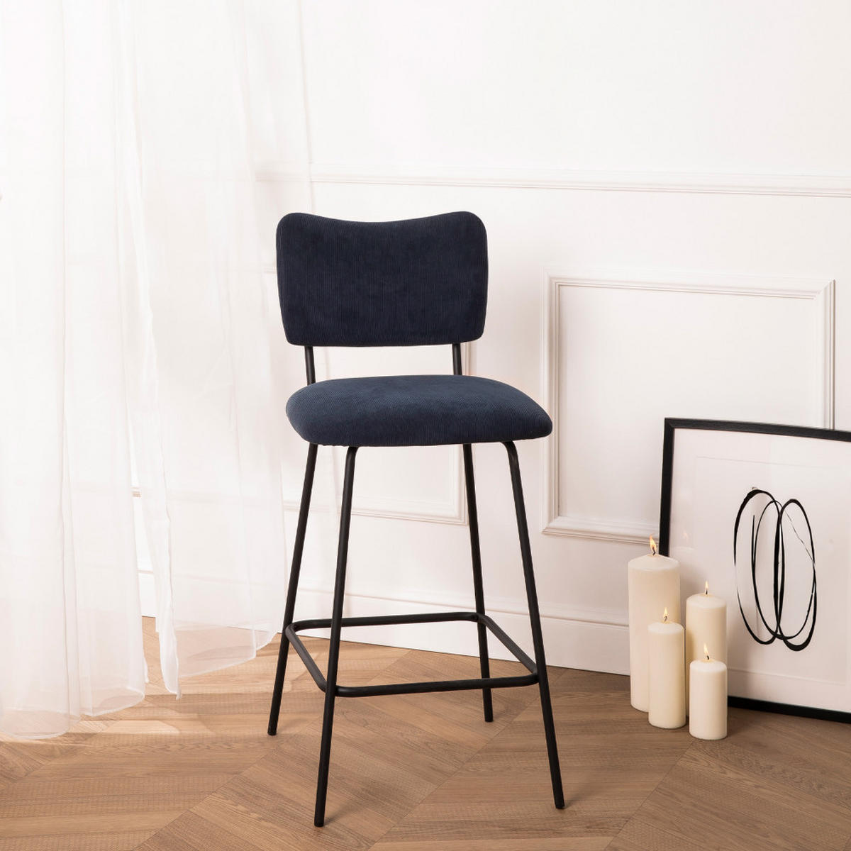 BARHOCKER - Schiefer - 2er-Set - Schieferfarben, Textil (42/94/51cm) - Drawer