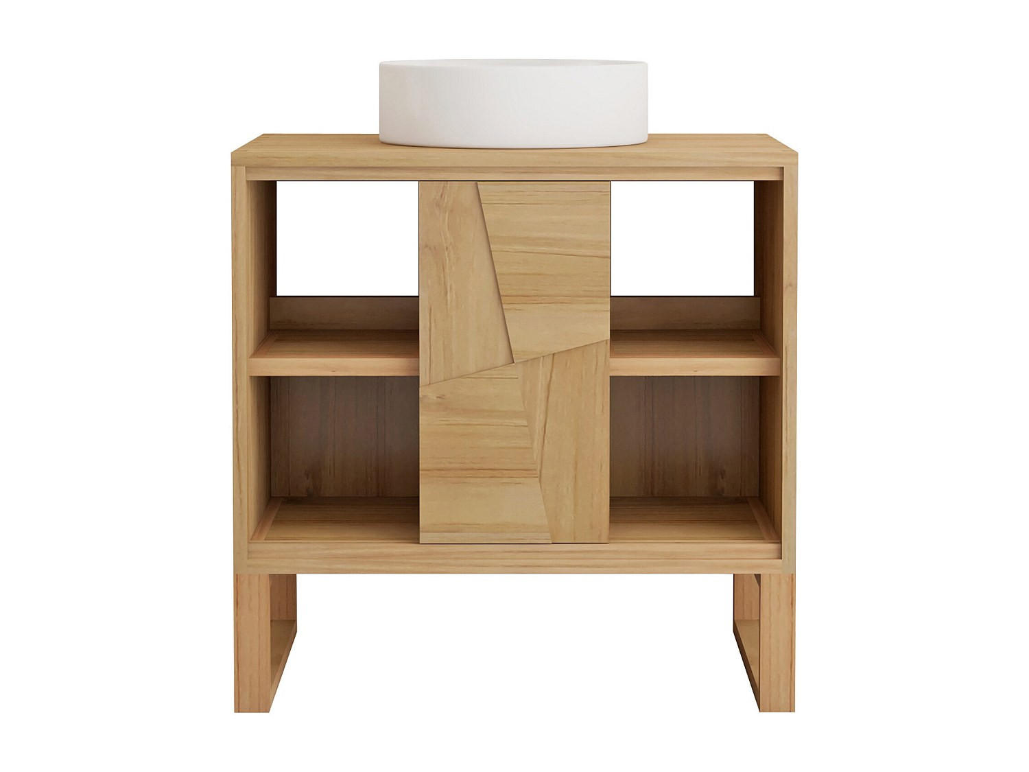 EINZELWASCHTISCH - 80 cm x 50 cm - Holz, Platte - Naturfarben Hell - MATARAM - Naturfarben, Holz (80/80/50cm) - Vente-Unique
