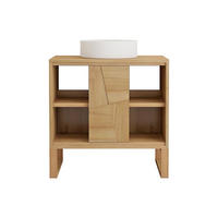 EINZELWASCHTISCH - 80 cm x 50 cm - Holz, Platte - Naturfarben Hell - MATARAM - Naturfarben, Holz (80/80/50cm) - Vente-Unique