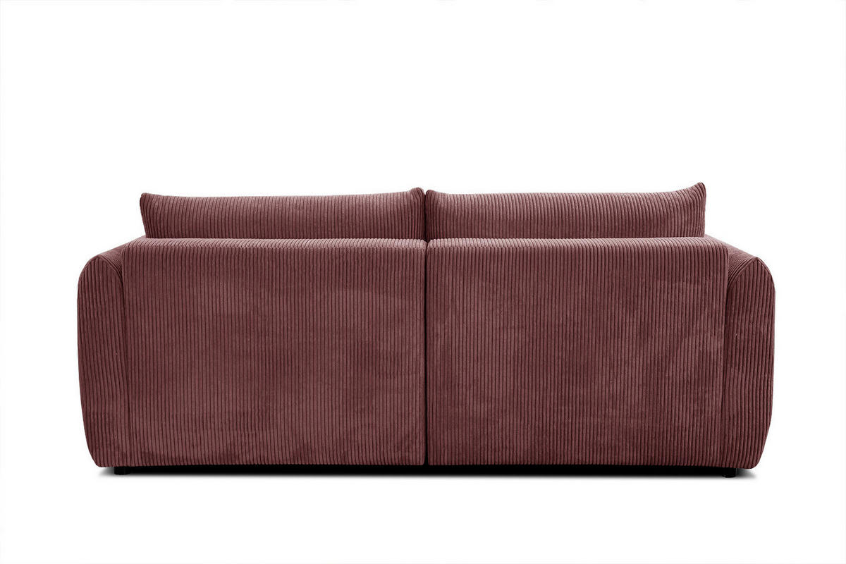 ECKSOFA TAUER 3-Sitzer, altrosa - Schwarz/Altrosa, Holzwerkstoff/Kunststoff (173/206cm) - Courtois Laville