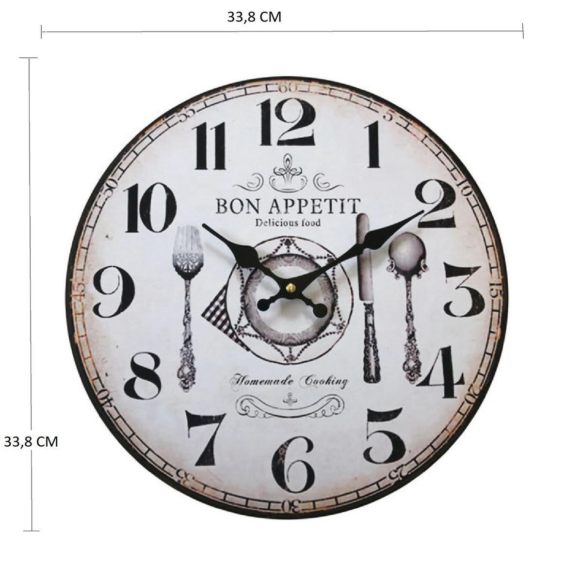 WANDUHR Weiß 4/34/34 cm - Weiß, Holzwerkstoff (4/34/34cm) - Mobili Rebecca