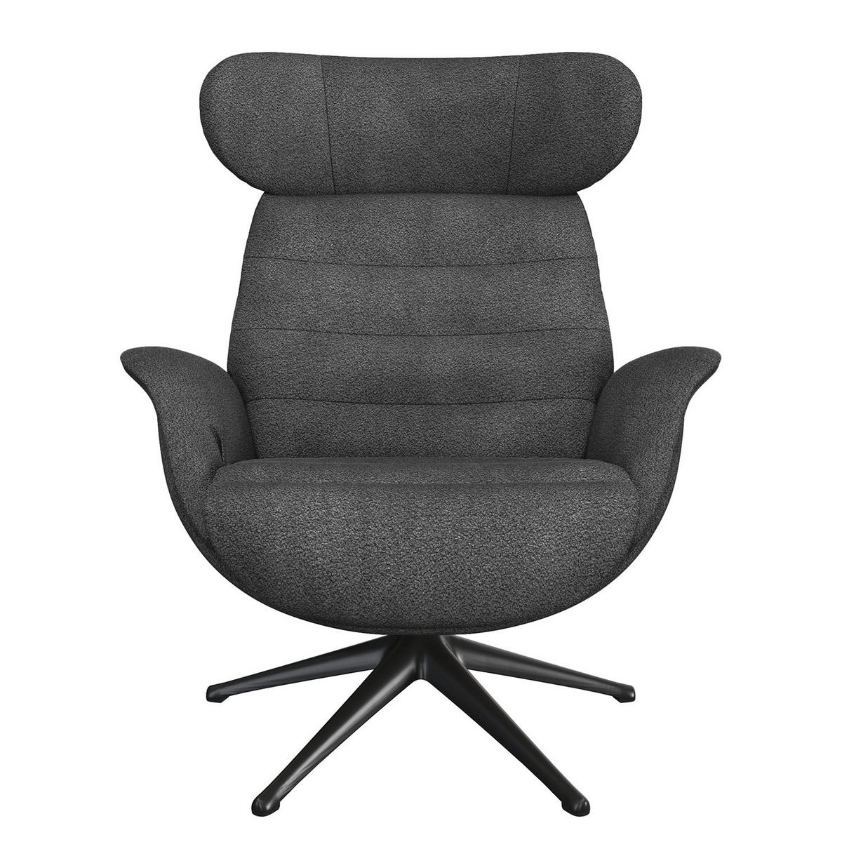 RELAXSESSEL - Anthrazit, Textil/Metall (90/107/90cm) - home24