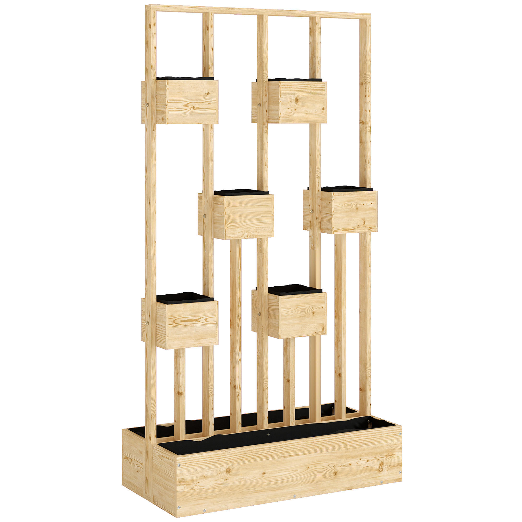 HOCHBEET aus Tannenholz 90/45/170 cm - Naturfarben, Holz (45/170/90cm) - Outsunny