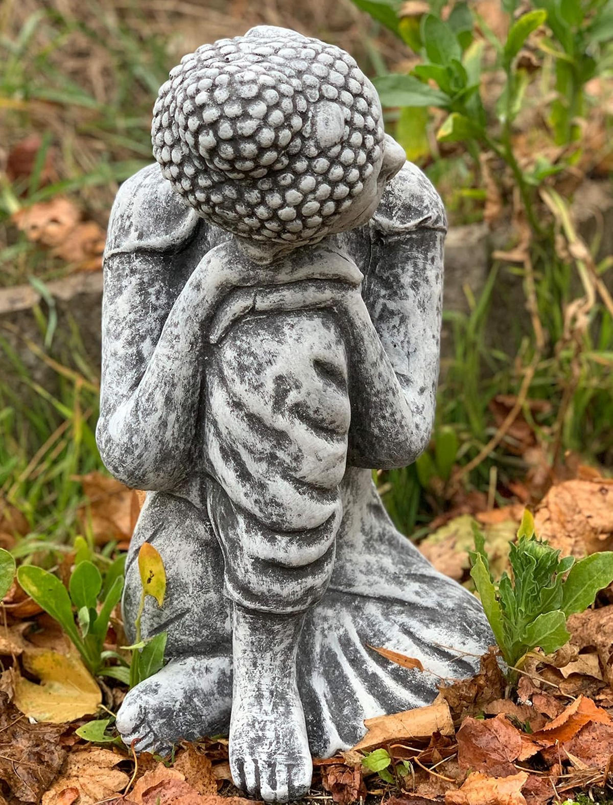 STEINFIGUR träumender Shiva Steinfigur frostfest - Grau, Stein (22/38/20cm) - stoneandstyle