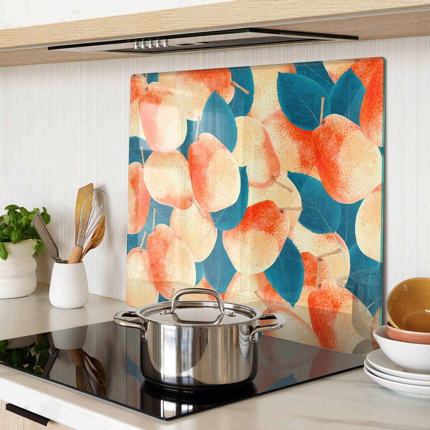 GLASPLATTE 60x52 cm Birnen - Orange, Glas (60/0.4/52cm) - TULUP
