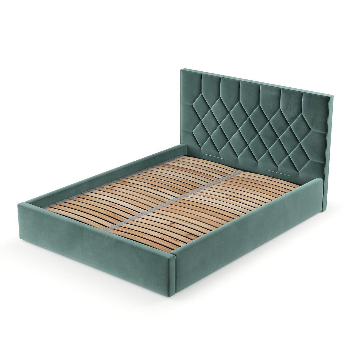 POLSTERBETT Brisa 180/200 cm Türkis im Kronos Stoff - Türkis/Schwarz, Holz/Holzwerkstoff (180/200cm) - AltaBeds