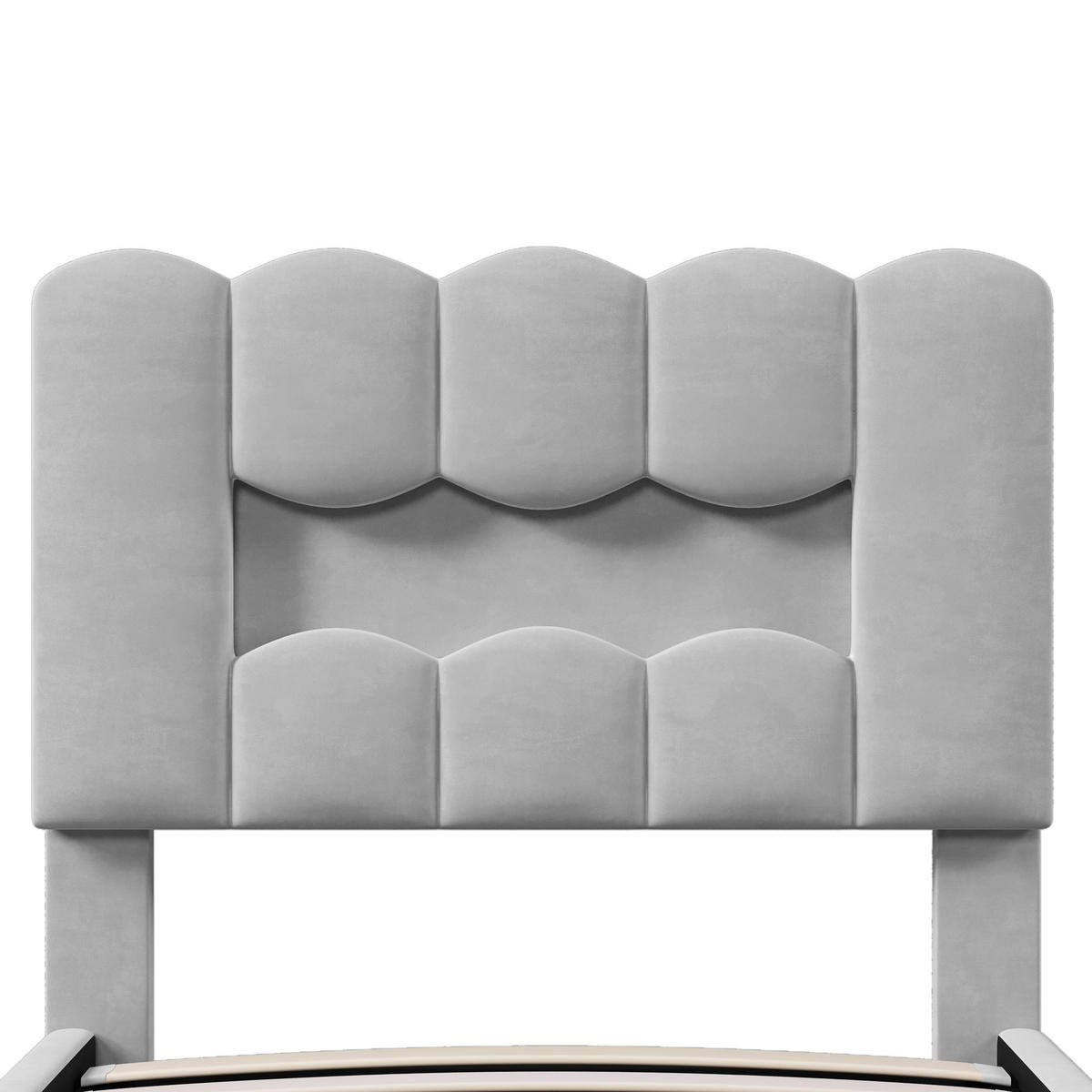 POLSTERBETT 90/200 cm Grau mit Hydraulik und LED-Beleuchtung - Grau, Textil (90/200cm) - OKWISH