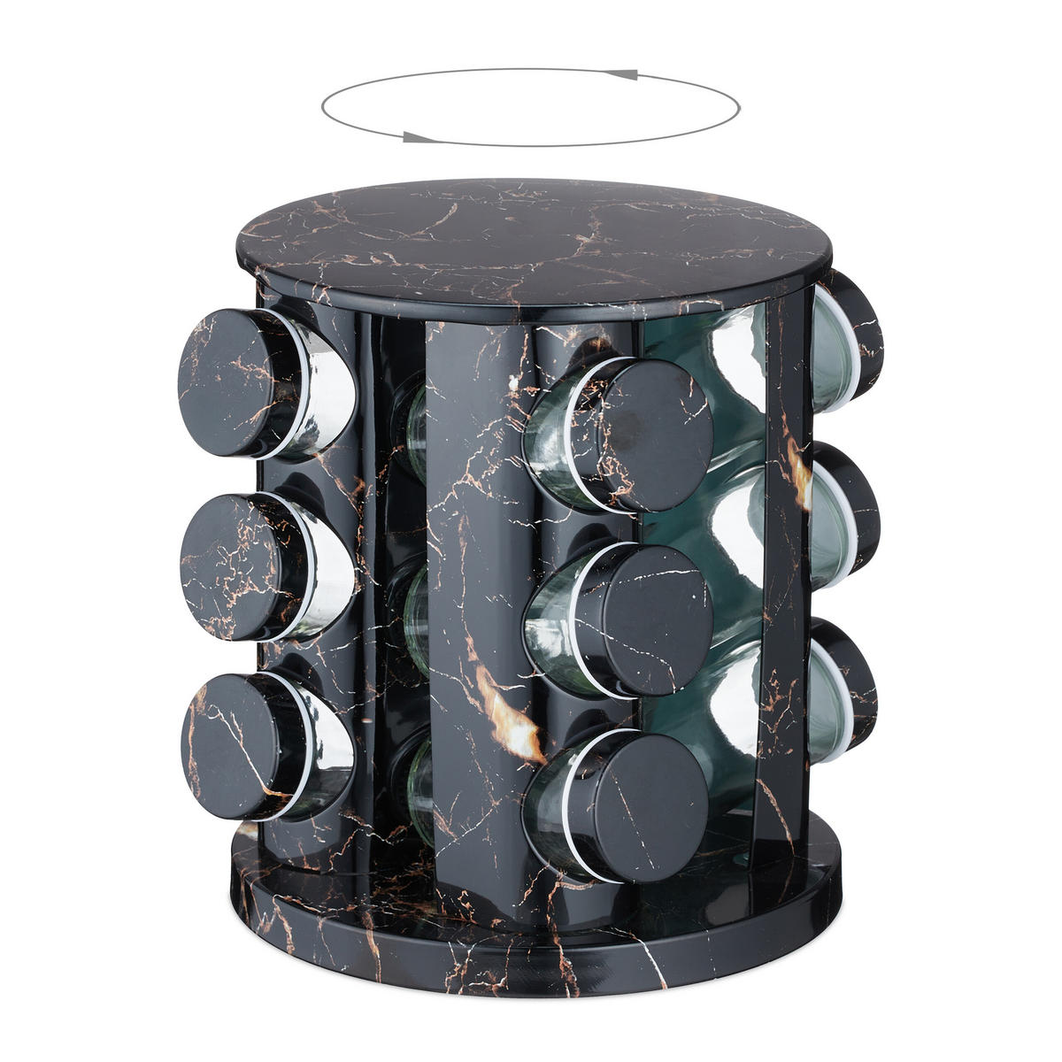 13TLG.GEWÜRZKARUSSELL - Multicolor, Glas/Kunststoff (19/22/19cm) - Relaxdays