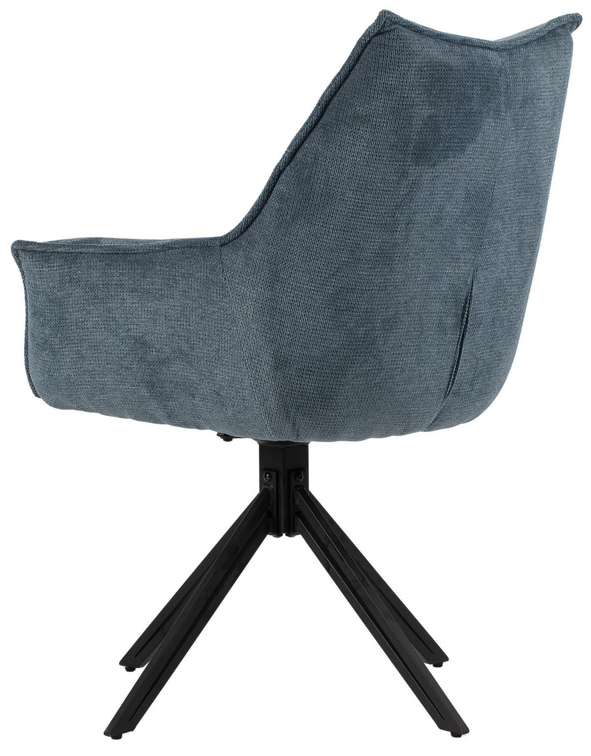 DININGSESSEL Ginosa - 6er Set - drehbar - blau - Blau/Schwarz, Textil/Metall (62/90/66cm) - bene living