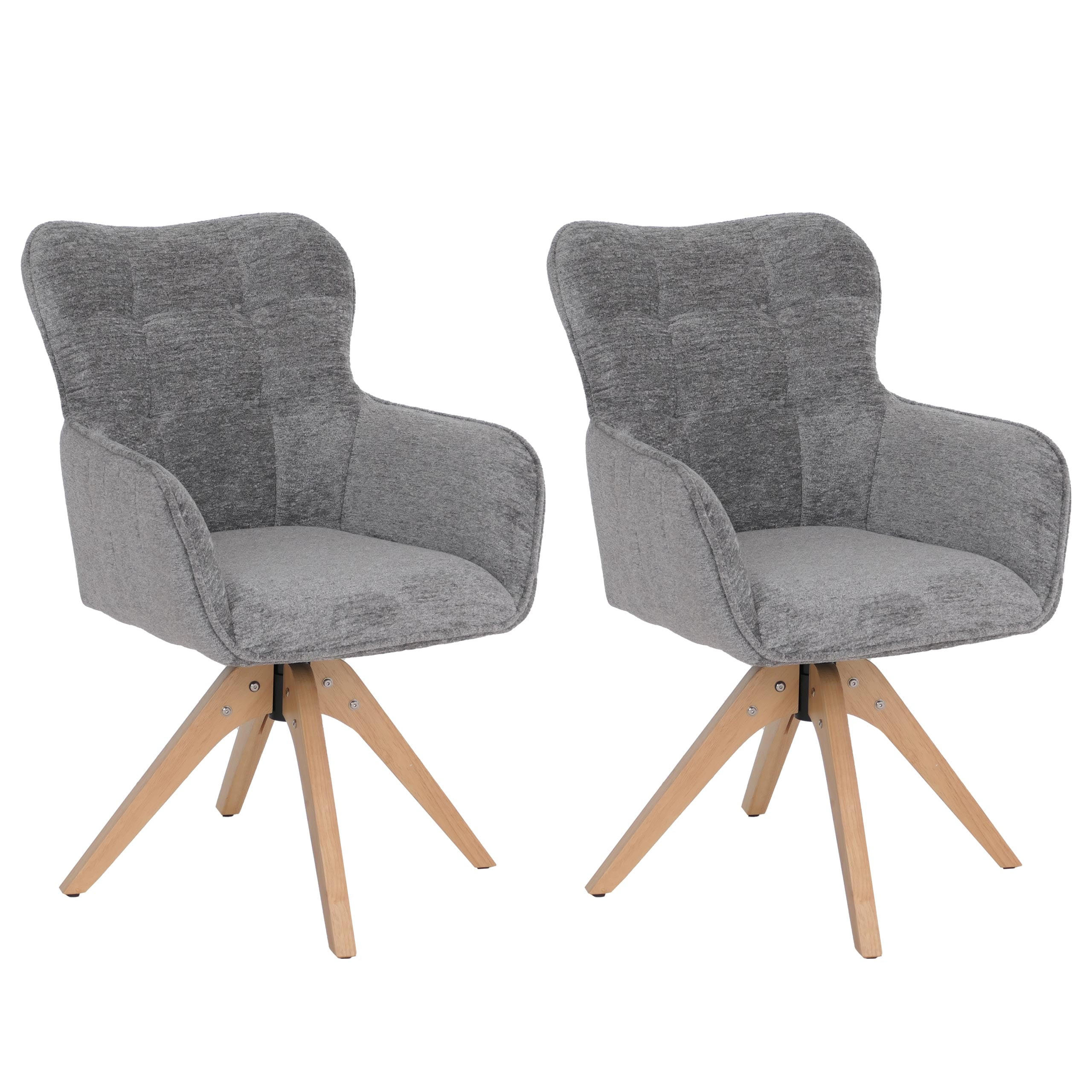 ESSZIMMERSTUHL Grau 2er-Set - Grau, Textil (62/92/68cm) - MCW