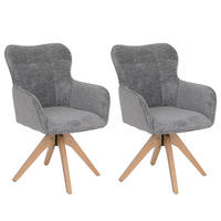 JÍDELNÍ ŽIDLE Šedá, sada 2 ks - šedá, textil (62/92/68cm) - MCW