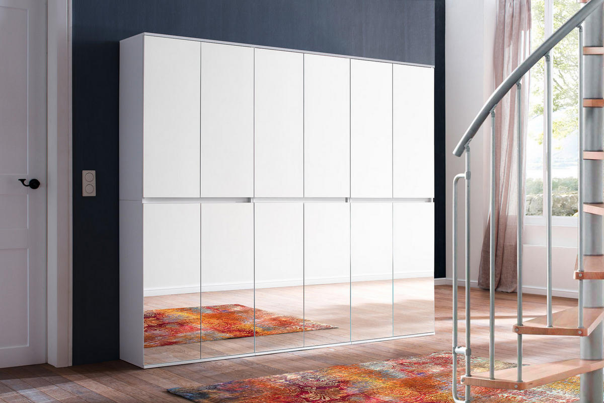 KLEIDERSCHRANK weiß - Weiß, Holzwerkstoff (222/191/34cm) - ebuy24
