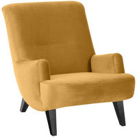 SESSEL Kajsa 71x80x101 Bezug Samtvelours Buche schwarz/mais - Messingfarben/Schwarz, Kunststoff (101/80/71cm) - 58aufmkessel
