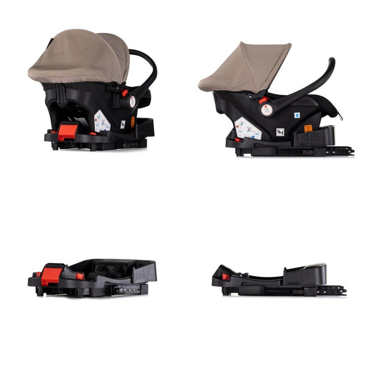 BABYSCHALE SET Vista beige Station Vista i-Size (40-87cm) verstellbar - Beige, Kunststoff (43/56/60cm) - Chipolino