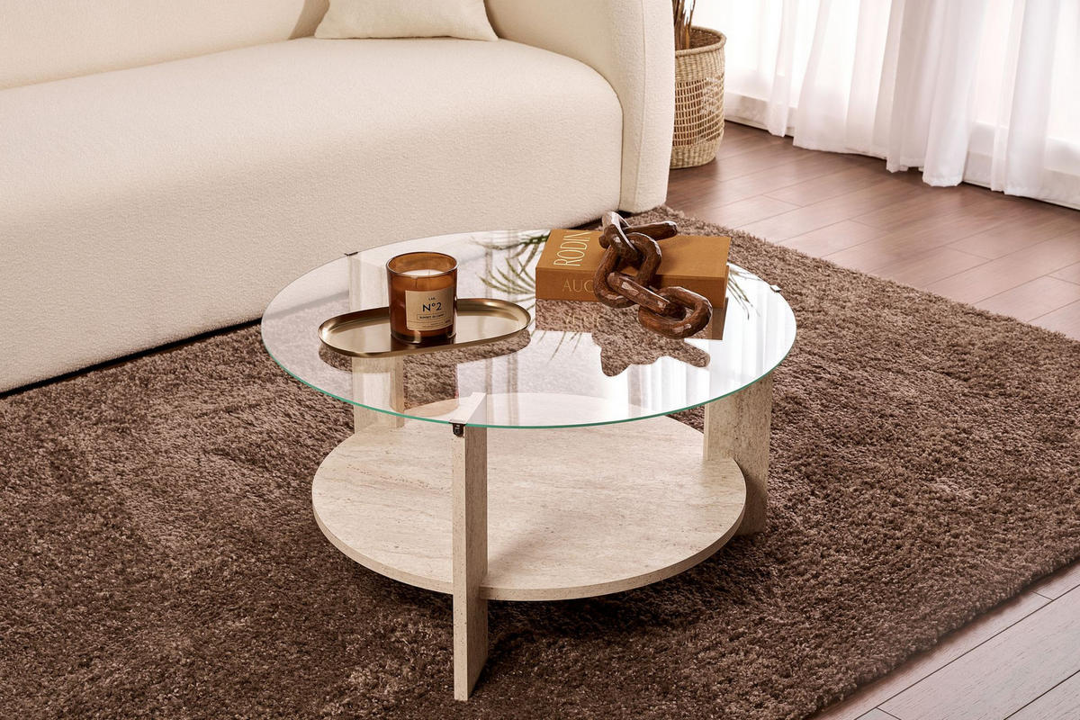 COUCHTISCH clara beige - Beige, Holz (75/75/40cm) - Habitat Garten