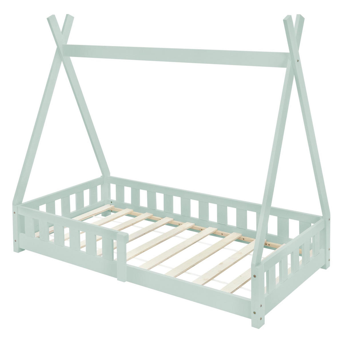 KINDERBETT Tipi 80x160 cm Mint - Mintgrün, Holz (80/160cm) - ML-DESIGN