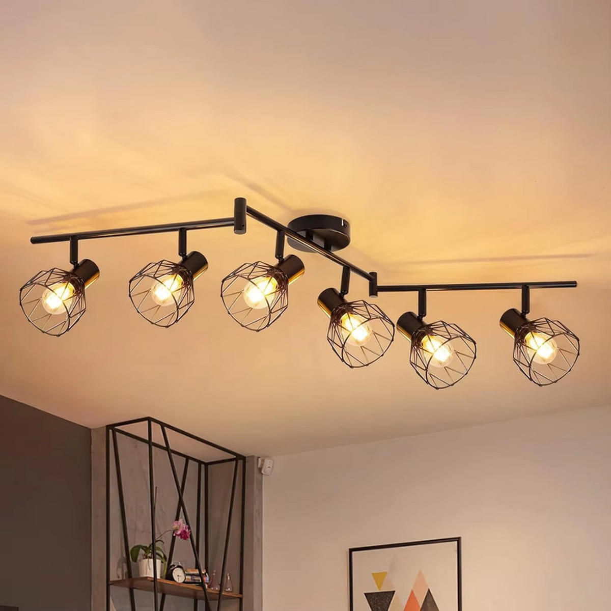 E14 LED-DECKENSTRAHLER 117 cm Schwarze Deckenleuchte - Schwarz, Kunststoff (117/11/19cm) - Coonoor
