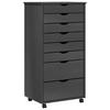 ROLLSCHRANK MIT SCHUBLADEN MOSS GRAU MASSIVHOLZ KIEFER - Grau, Holz (39/103/53cm) - vidaXL