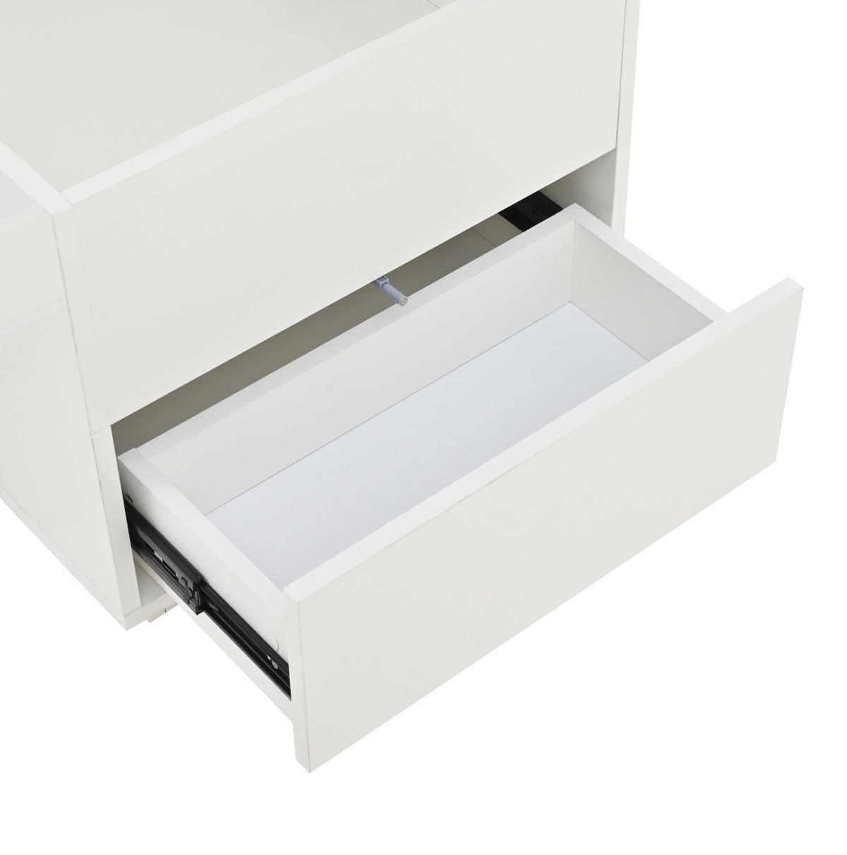 COUCHTISCH 100/50/45 cm Weiß aus Spanplatte höhenverstellbar mit LED - Weiß, Holzwerkstoff (100/50/45cm) - OKMYHOME