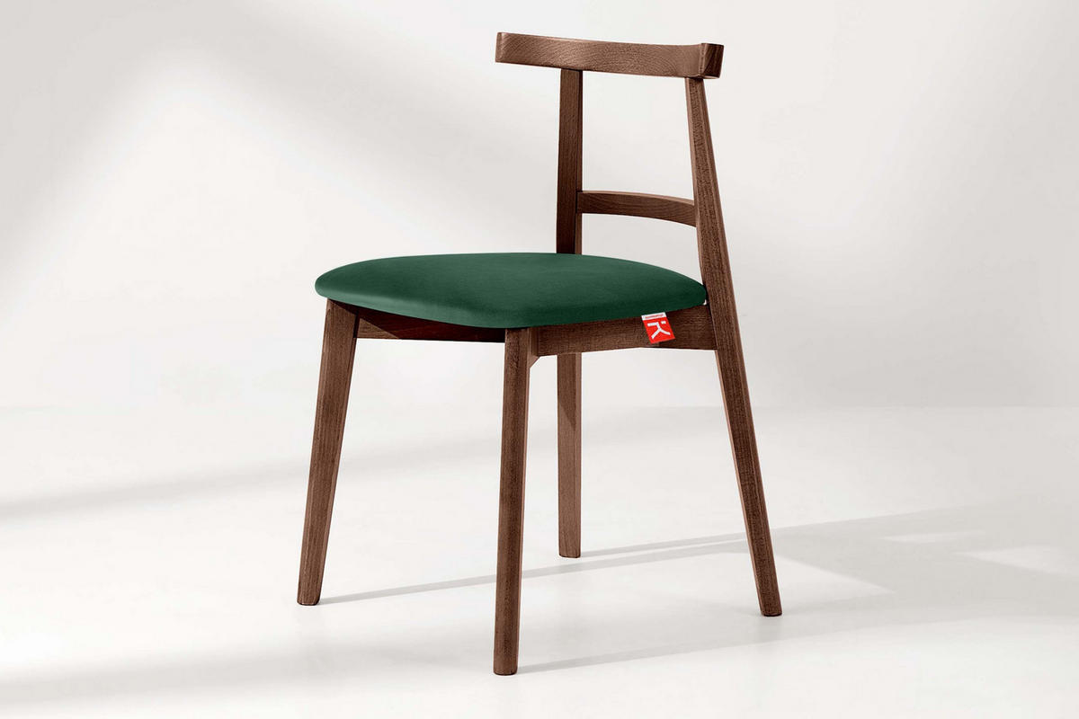 ESSTISCHSTÜHLE LILIO 2 St Vintage, Dunkelgrün / mittelbraun - Dunkelgrün/Braun, Holz/Textil (47/76/45cm) - KONSIMO®