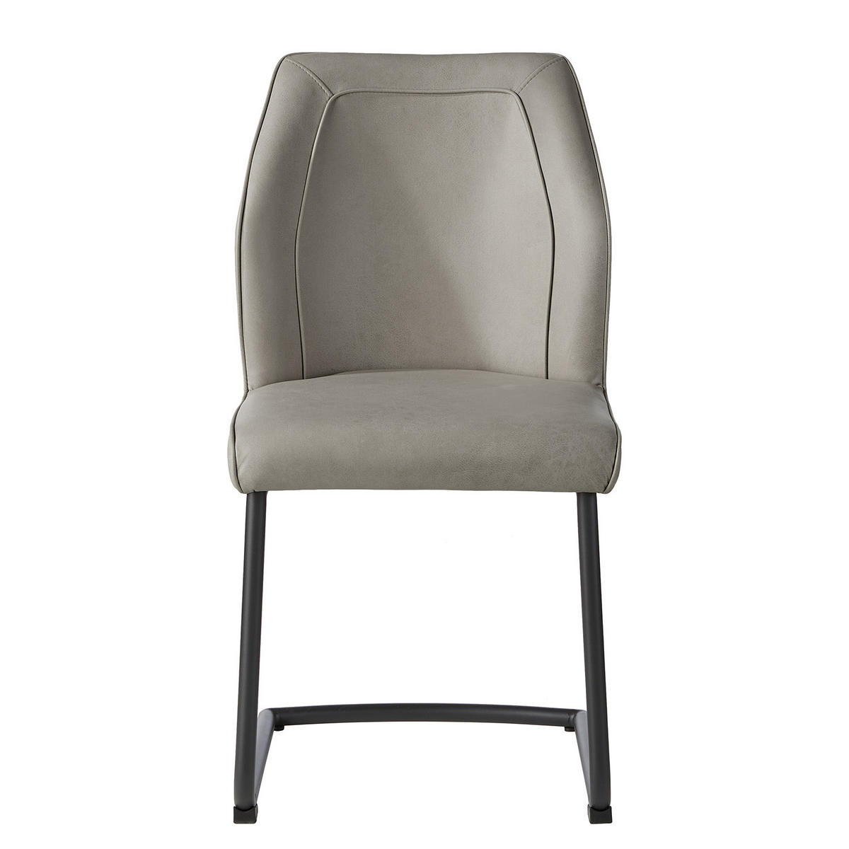 FREISCHWINGER - 2er-Set - Kunstleder / Eisen - Grau, Kunststoff/Metall (48/91/56cm) - home24