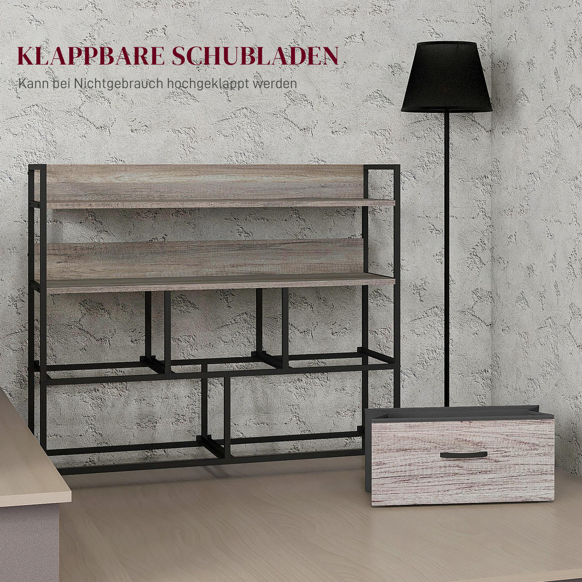KOMMODE mit 5 Schubladen aus Stoff, Grau - Grau, Textil (98/85/29cm) - HOMCOM