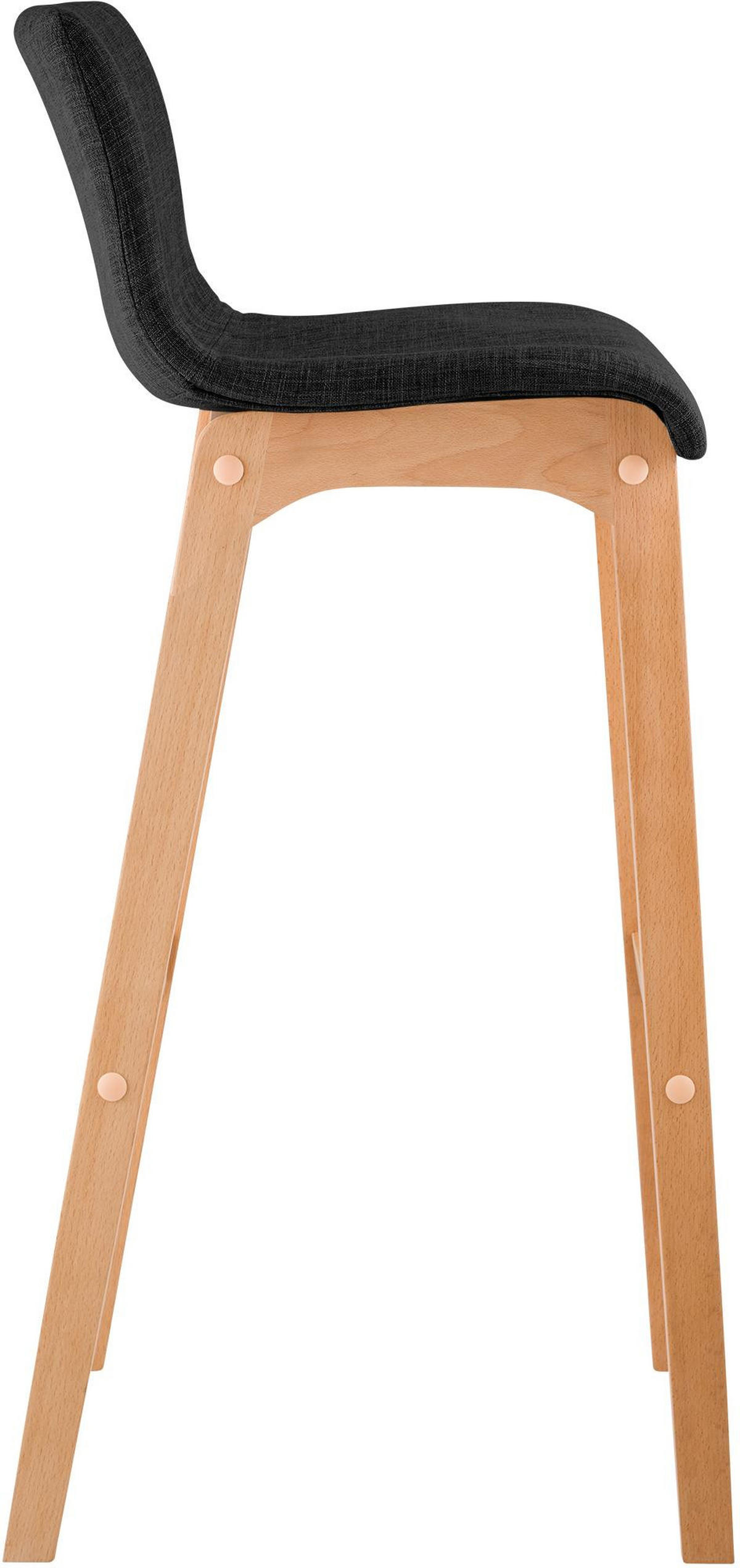 BARHOCKER Tenar Stoff Dunkelgrau Braun - Dunkelgrau, Textil (41/102/46cm) - DELUKE