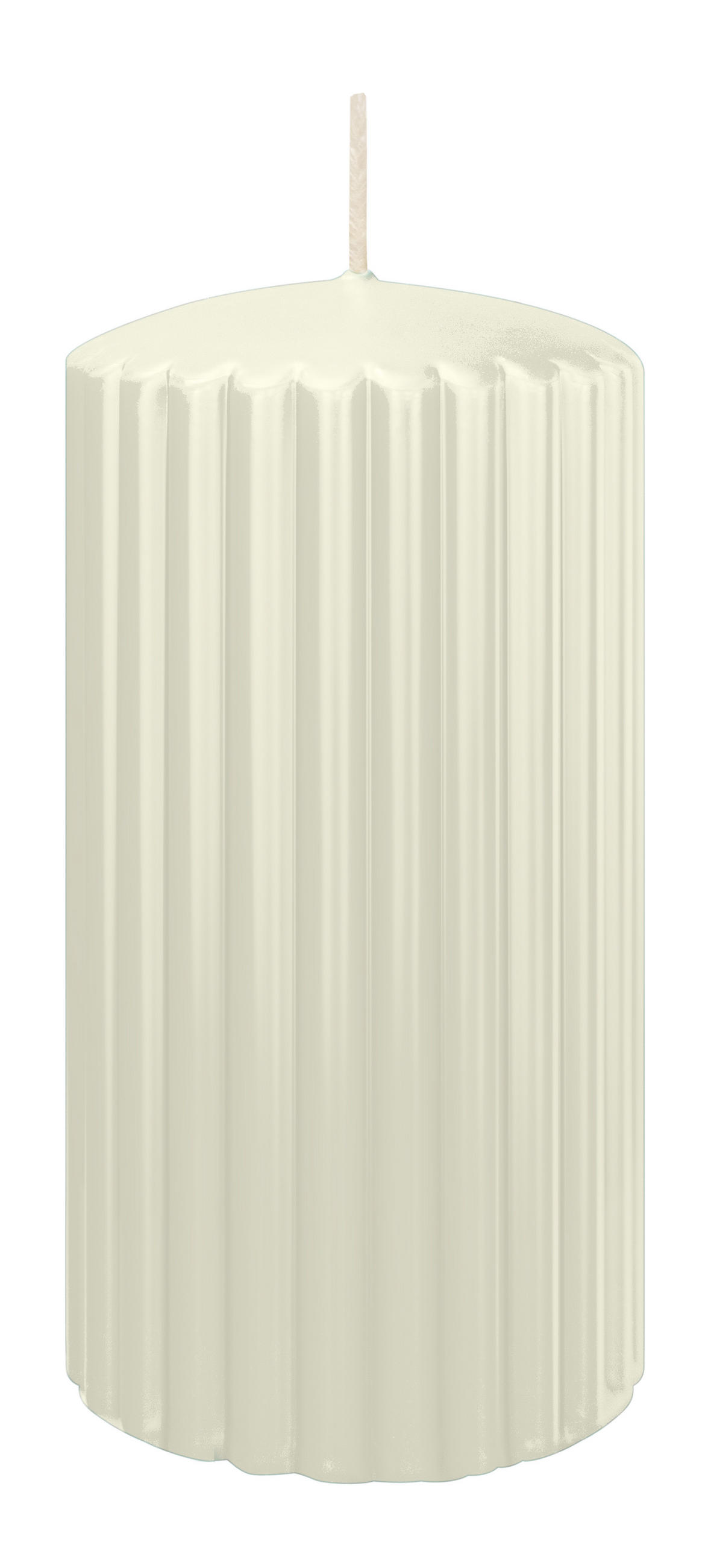 RILLEN KERZEN Elfenbein 150 x Ø 80 mm, 4 Stück - Beige, Paraffin (8/15/15cm) - Wiedemann Kerzen