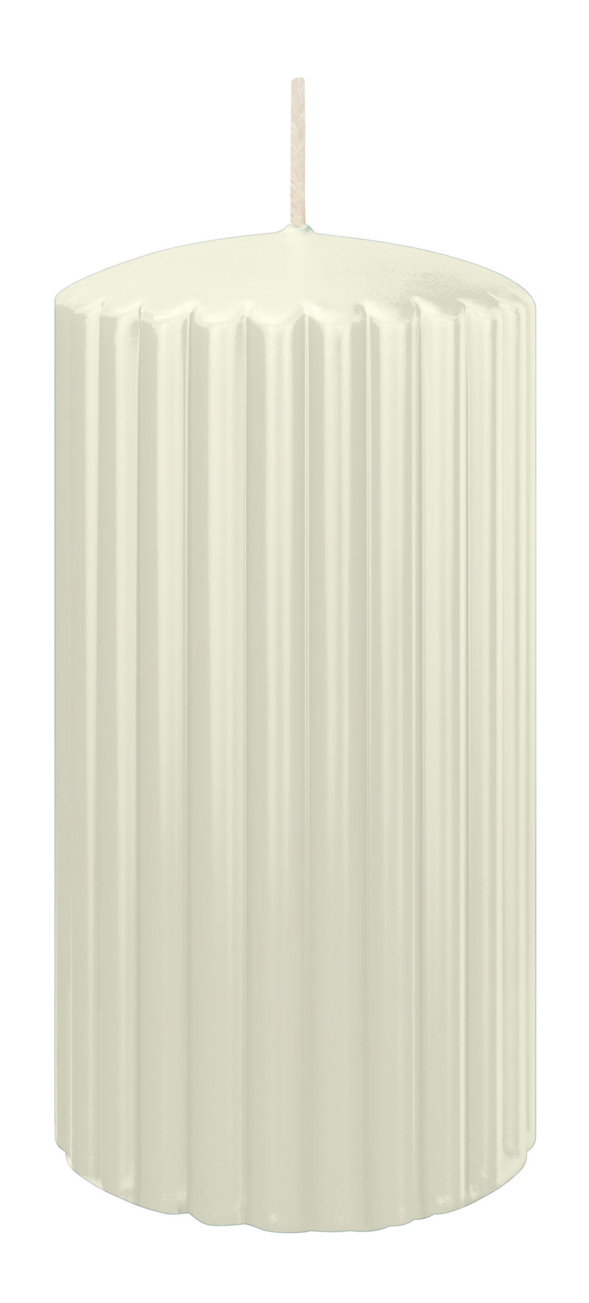 RILLEN KERZEN Elfenbein 150 x Ø 80 mm, 4 Stück - Beige, Paraffin (8/15/15cm) - Wiedemann Kerzen