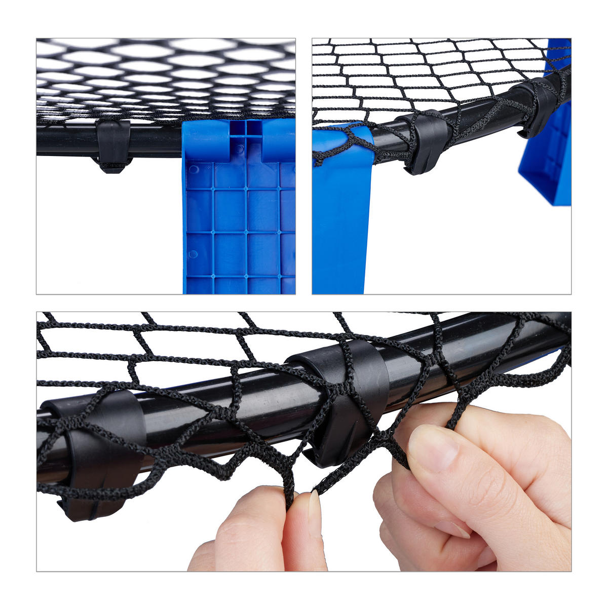 ROUNDNETSET - Schwarz, Kunststoff/Textil (93/93cm) - Relaxdays