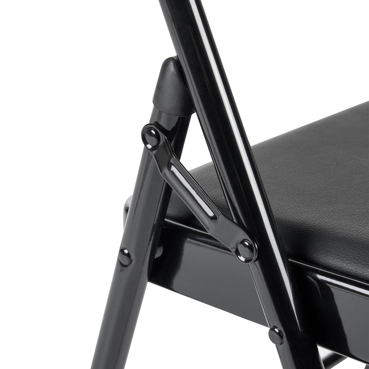 KLAPPSTUHL 4er-Set Metall Schwarz Shasta - Schwarz, Metall (45/77/47cm) - Beliani