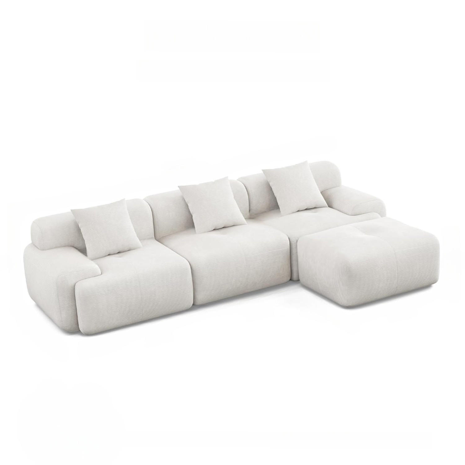 ECKSOFA sheffield beige 6-sitzer cord - Beige, Holz (300/101cm) - Concept Usine