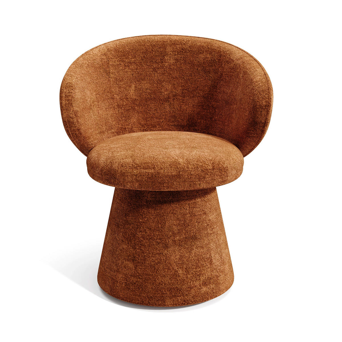 STUHL Texturierter Samt Terracotta 54cm - Terracotta, Textil (54/77.5/53.5cm) - Sia Home