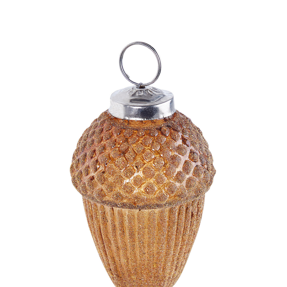 WEIHNACHTSKUGEL 6er Set Glas Gold Ambre - Silberfarben/Goldfarben, Glas (8/11/8cm) - Beliani