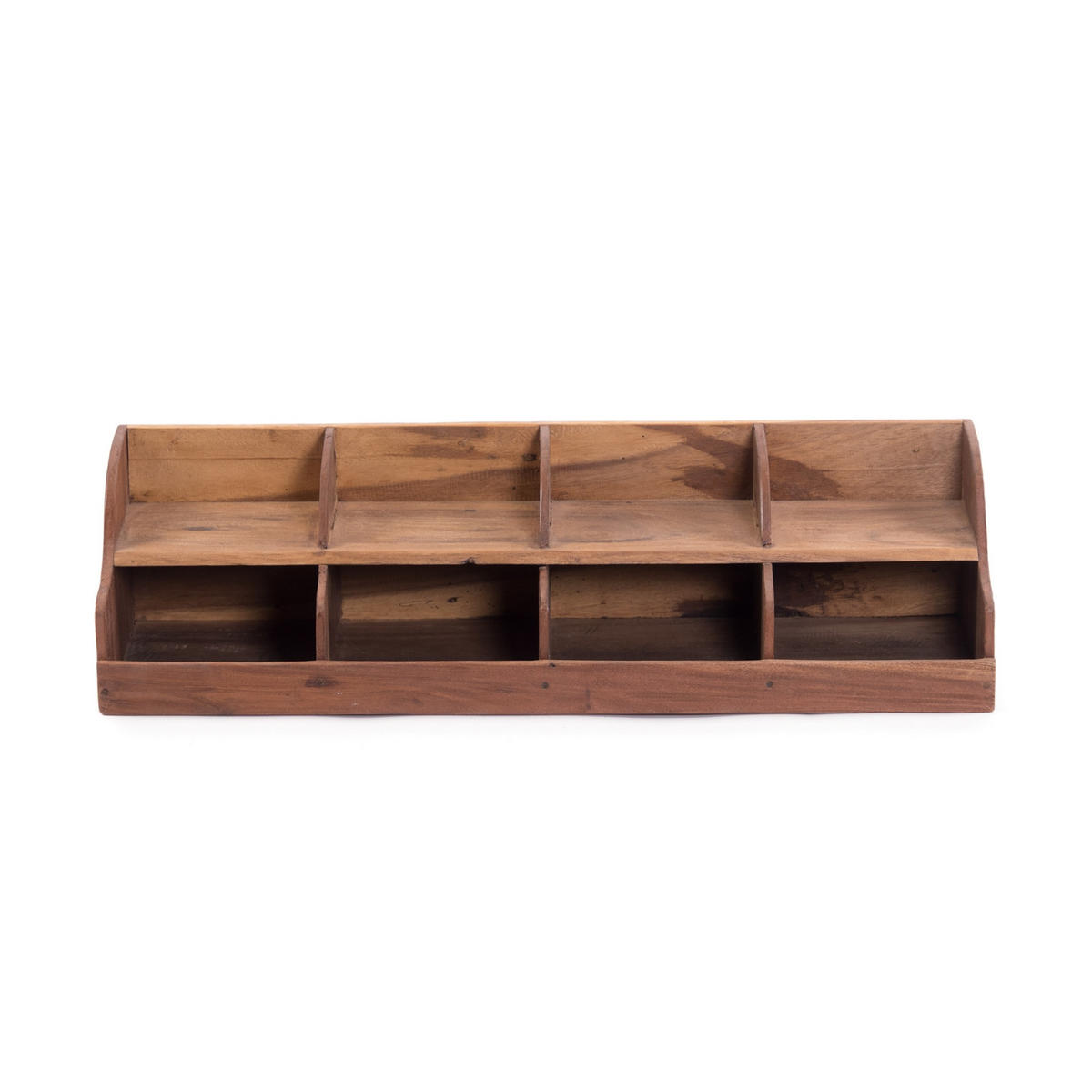 ORGANIZER Storage 80 Mahagoni Massivholz, 8 Fächer naturfarben - Naturfarben, Holz (25/80/20cm) - DESIGN DELIGHTS