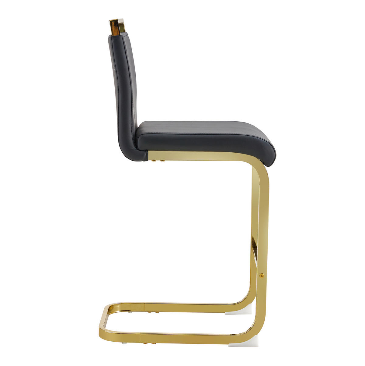 BARHOCKER 2er-Set Schwarz/Gold mit Fußstütze - Schwarz, Metall (46.5/96.5/39cm) - MIVRAY