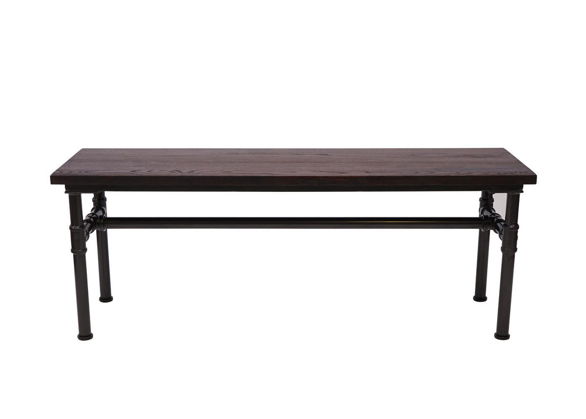 SITZBANK H10B Braun, Schwarz - Schwarz/Braun, Holz (120/45/35cm) - MCW