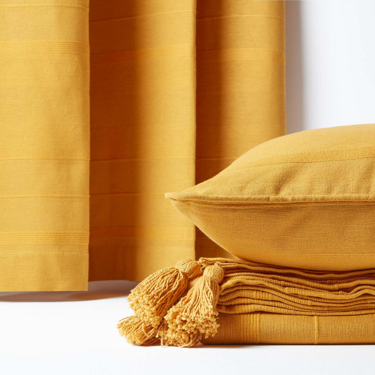WOHNDECKE Rajput 150/200 cm, 100% Baumwolle - Dunkelgelb, Textil (150/200cm) - Homescapes