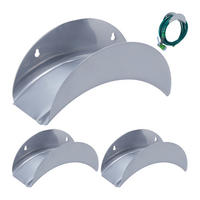 3xSCHLAUCHHALTER - Grau, Metall (28/13/13cm) - Relaxdays