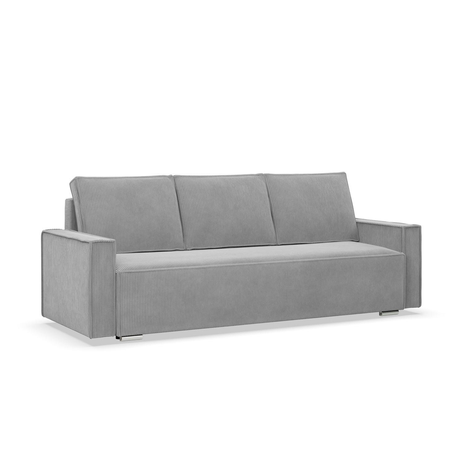 SOFA 3-SITZER MIT SCHLAFFUNKTION NOTO Grau - Grau, Textil (95/92/220cm) - Mebligo