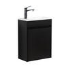 GÄSTE-WC-MÖBELSET Sinta 2 Teile Schwarz Holz - 40 x 22 x 54 cm - Schwarz, Holz (40/54/22cm) - Badplaats