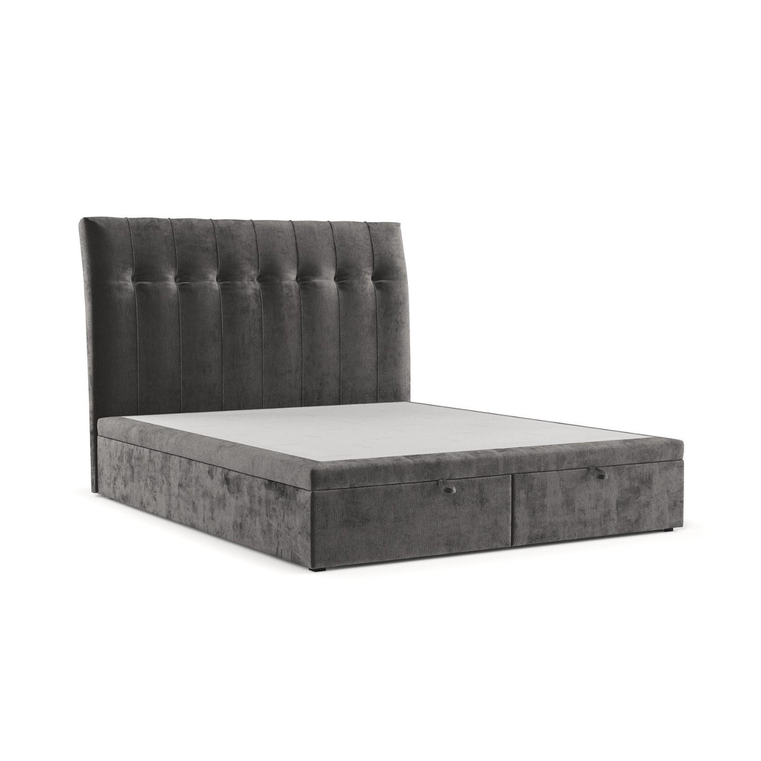 POLSTERBETT Kelsea mit Stauraum 200/200 cm Stahl im Lotta Stoff - Schwarz/Graphitfarben, Holz/Holzwerkstoff (200/200cm) - AltaBeds