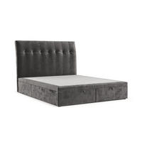POLSTERBETT Kelsea mit Stauraum 200/200 cm Stahl im Lotta Stoff - Schwarz/Graphitfarben, Holz/Holzwerkstoff (200/200cm) - AltaBeds