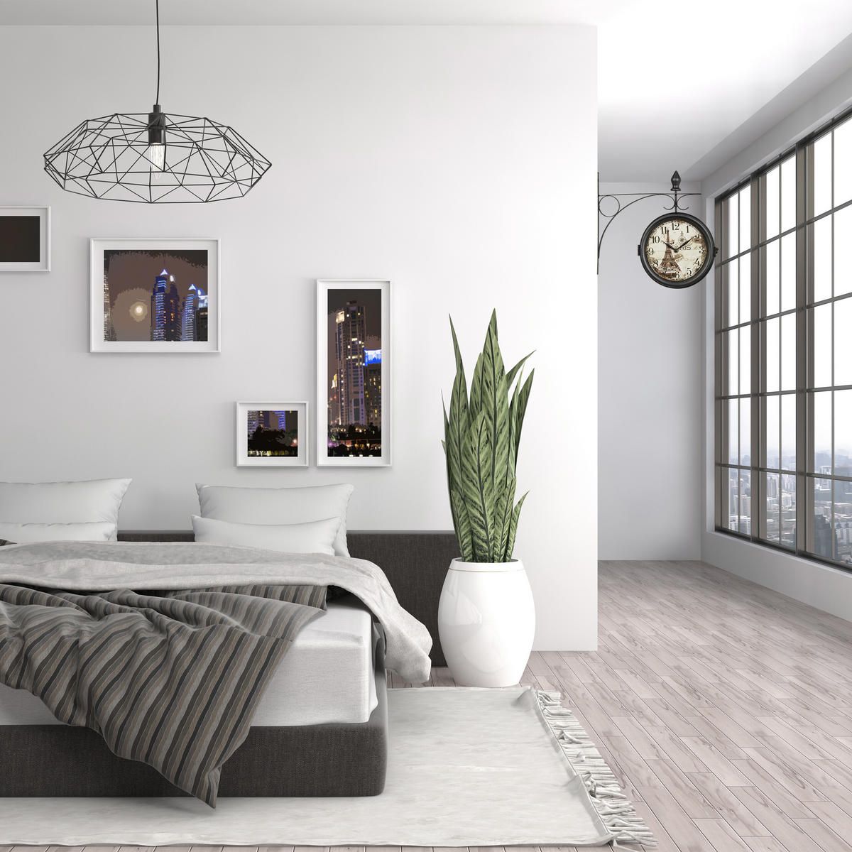 BAHNHOFSUHR - Multicolor, Glas/Metall (35/34/10cm) - Relaxdays