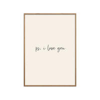 POSTER mit Rahmen Prints by Ayleen - Ps. I Love You - Eichefarben/Beige, Holz/Papier (50/70cm) - Poster&Frame