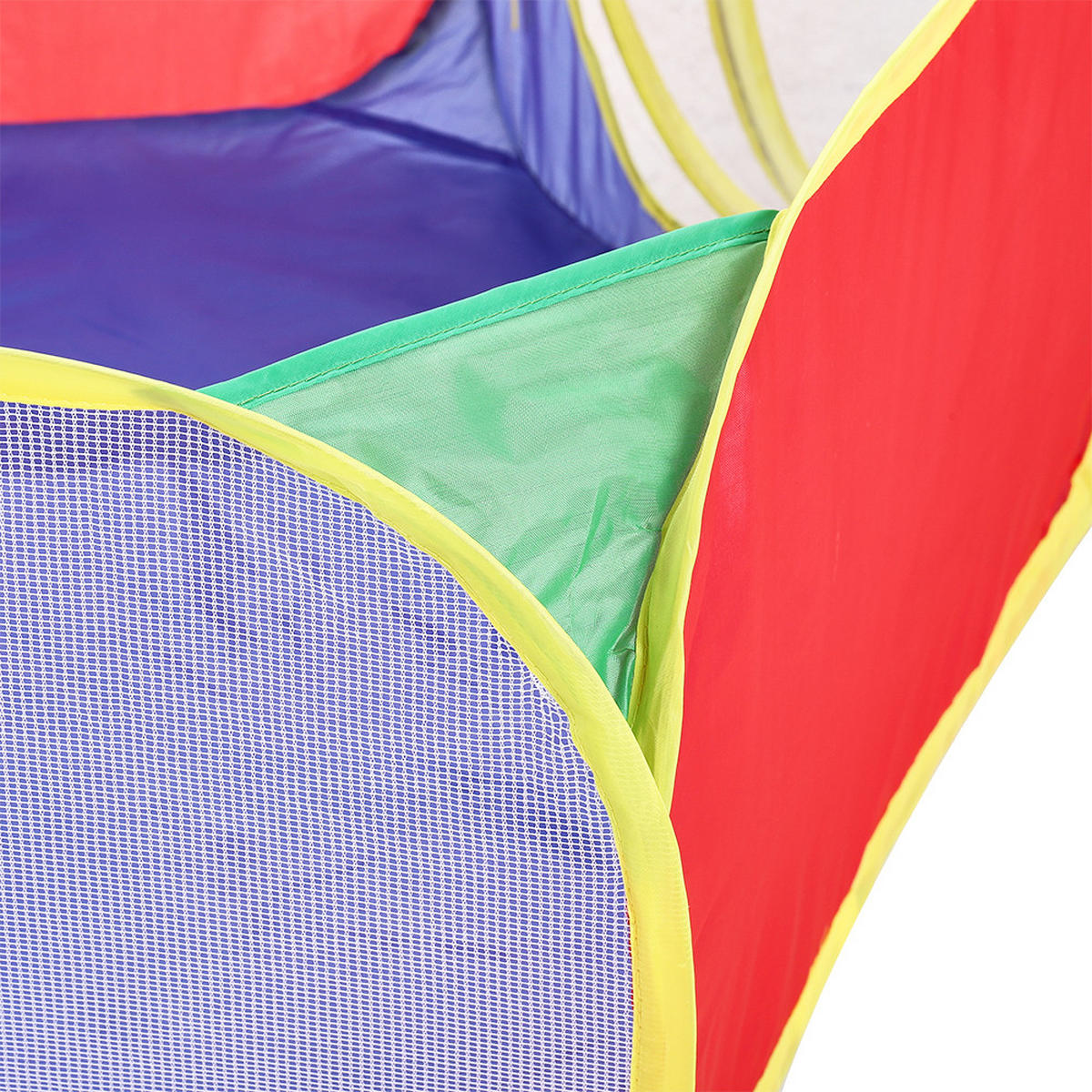 SPIELPLATZ 3 in 1 Faltbar Kinderzelt Bällebad Basketballkorb Polyester Multicolor - Multicolor, Kunststoff (260/90/270cm) - Livingandhome