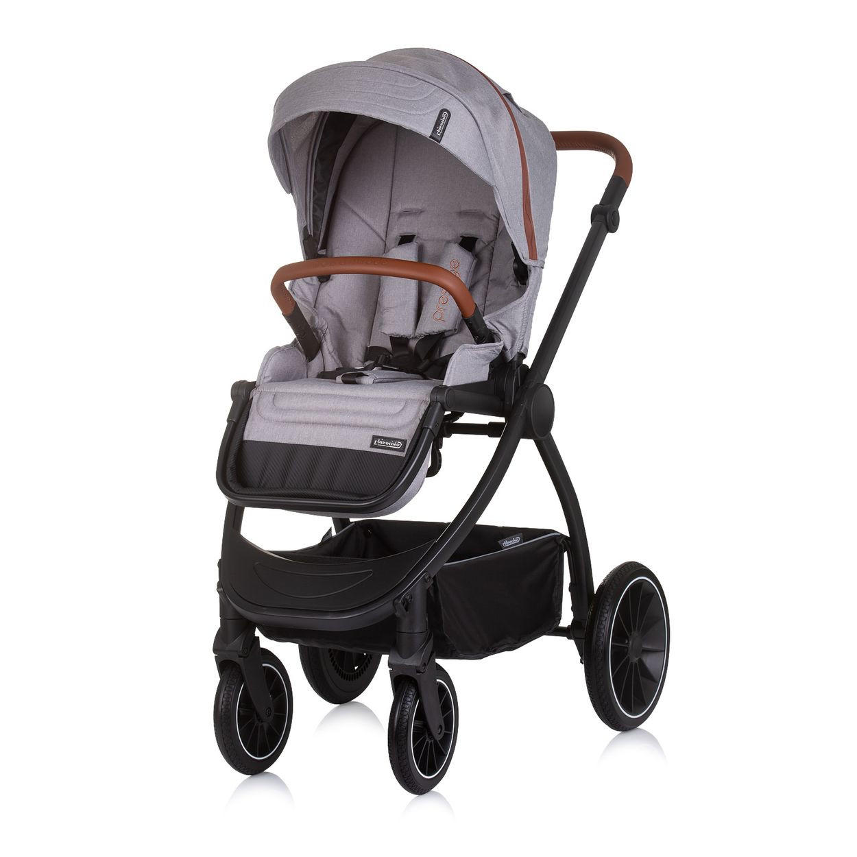KOMBIKINDERWAGEN Prestige 3 in 1 grau Babywanne Rucksack i-Size Babyschale - Grau, Metall (85/59/123cm) - Chipolino
