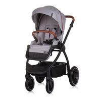 KOMBIKINDERWAGEN Prestige 3 in 1 grau Babywanne Rucksack i-Size Babyschale - Grau, Metall (85/59/123cm) - Chipolino