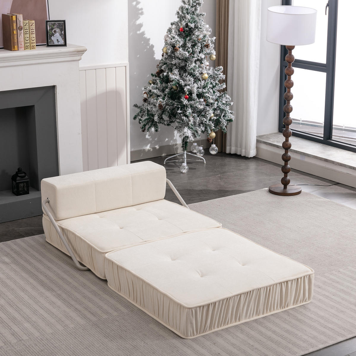SCHLAFSESSEL DE-34989 2-in-1 mit Bettfunktion Weiß - Weiß, Metall (92/64/92cm) - ComfortXL