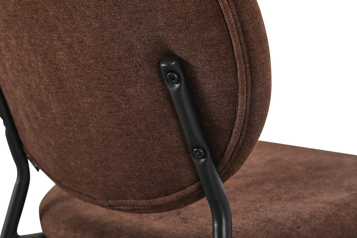 POLSTERSTUHL Broctalm Dunkelbraun - Dunkelbraun/Schwarz, Textil/Metall (49/79/46cm) - Selsey
